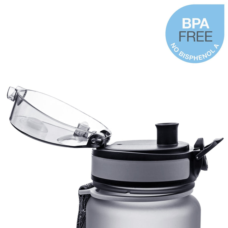 Embrava Best Sports Water Bottle - 32oz Large - Fast Flow, Flip Top Leak Proof Lid w/ One Click Open - Non-Toxic BPA Free & Eco-Friendly Tritan Co-Polyester Plastic Gray - BeesActive Australia