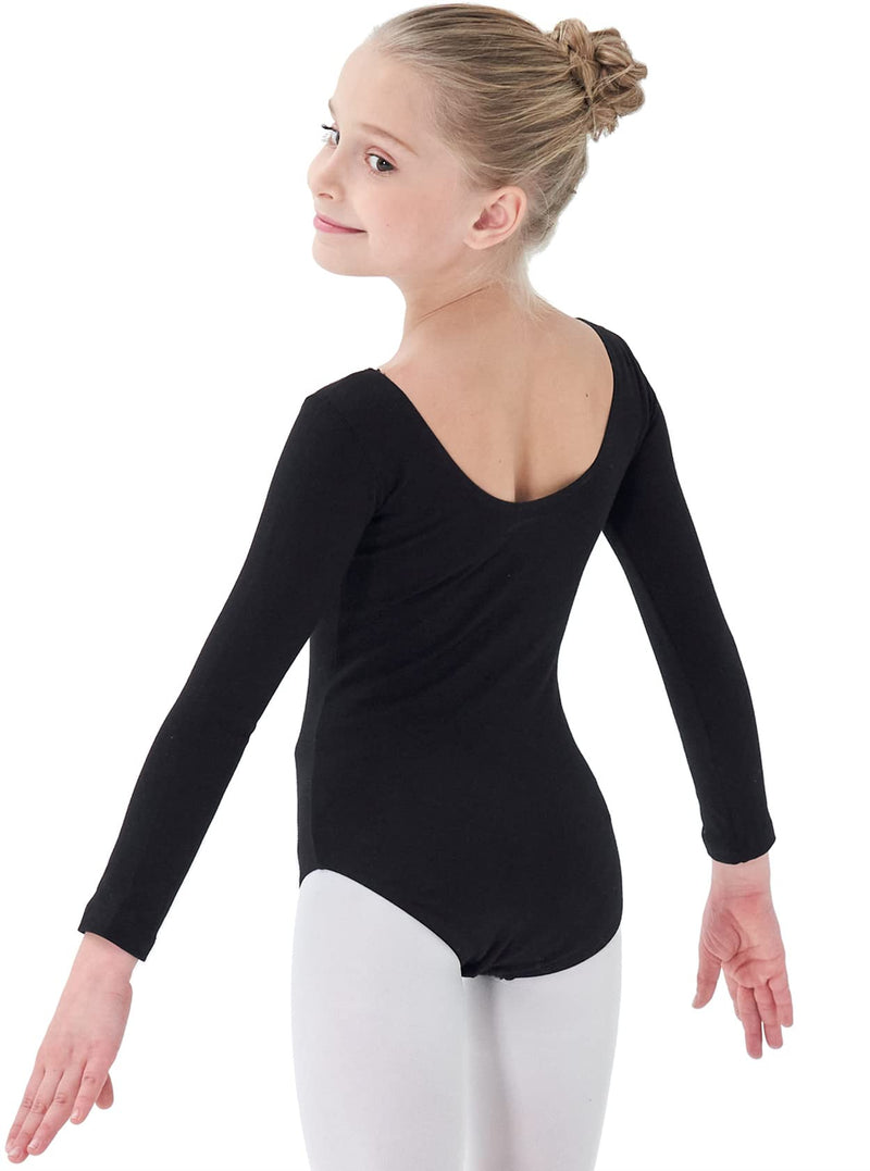 Danswan Girls Long Sleeve Leotards for Dance Ballet Gymnastic Bodysuit Outfit Toddler Kids Leotard Long Sleeve - Black 2-3T - BeesActive Australia