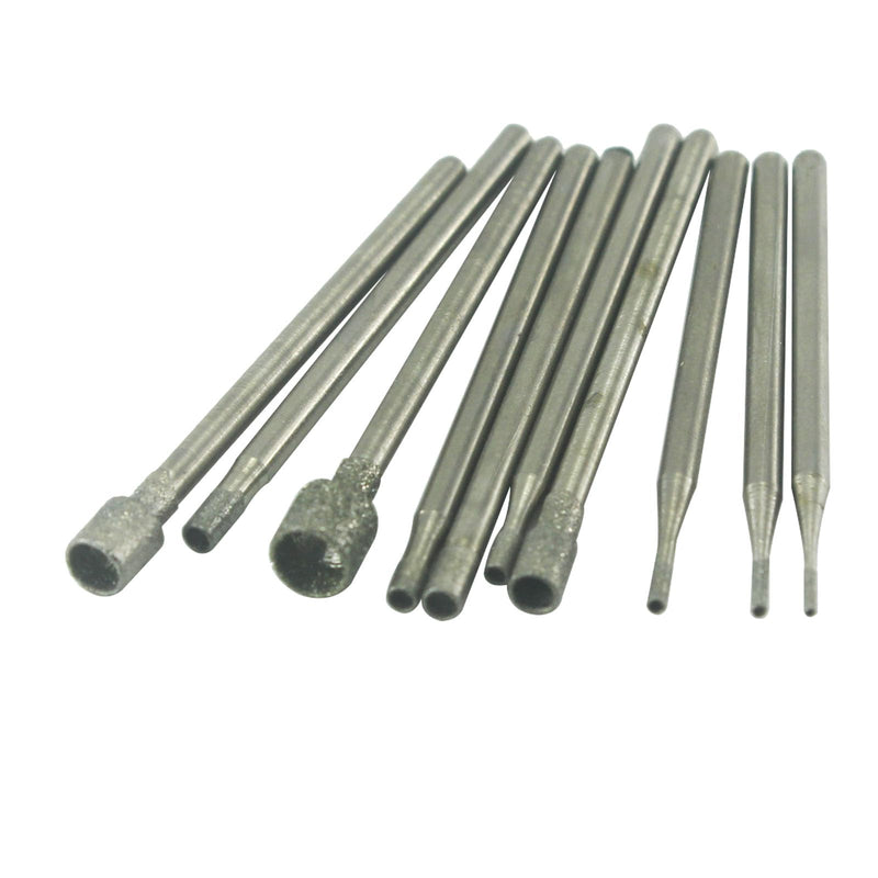 𝐋𝐮𝐨 𝐤𝐞 10 Pcs Hollow Cup Shape Diamond Burr Set, 3/32 Inch Shank Stone Carving Bits for Rotary Tools - BeesActive Australia