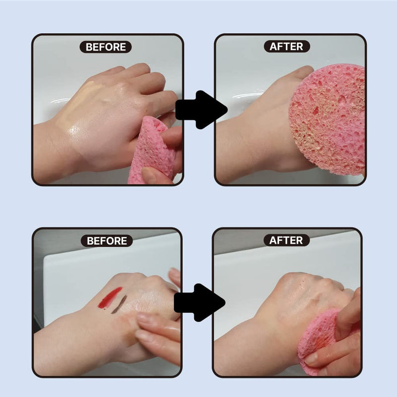 edelle Natural Cellulose face Sponge (M, Pink) Facial Cleansing Makeup Removal Made in France M - BeesActive Australia