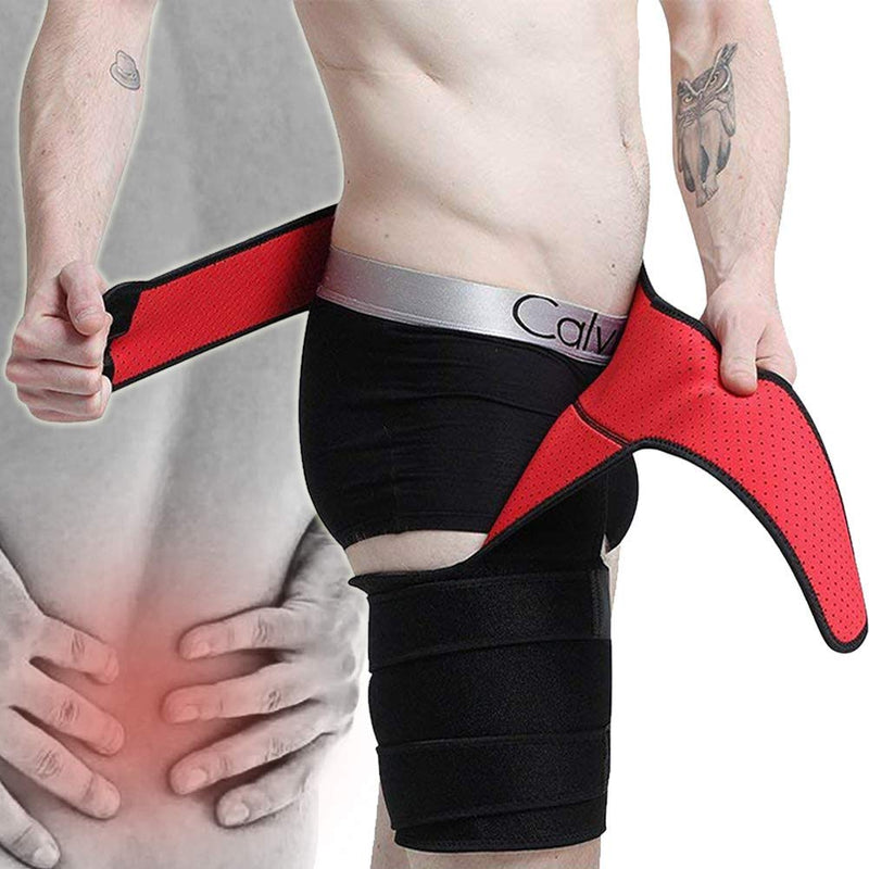 Beister Men & Women Adjustable Hip Groin Stabilizer and Hip Brace for Sciatica Pain Relief, Thigh Leg Compression Support Wrap Sleeve for Pulled Muscles, Hip Joint Pain, Quad Hamstring Joints Recovery 1 Count (Pack of 1) - BeesActive Australia