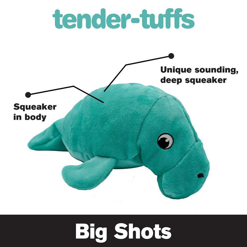 Snuggle Puppy Tender-Tuffs - Large Marine Stuffed Plush Manatee Toy - With Puncture Resistant Squeaker, Great for Big Dogs - BeesActive Australia
