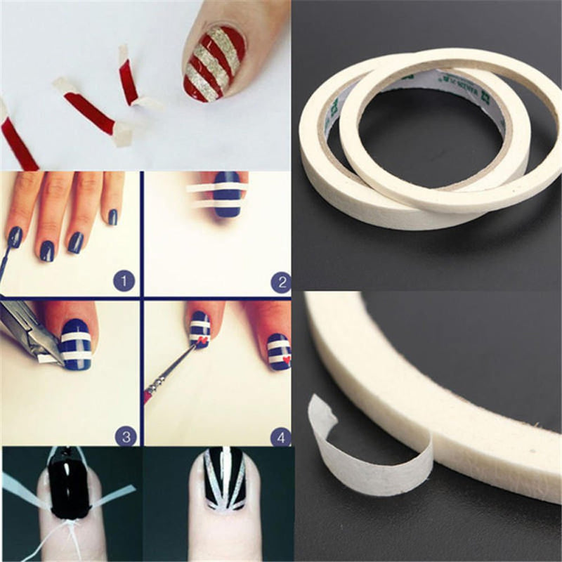 yueton Pack of 6 Soft Manicure Nail Art Tips Guide Tapes Striping Line Sticker Decor Tool - BeesActive Australia