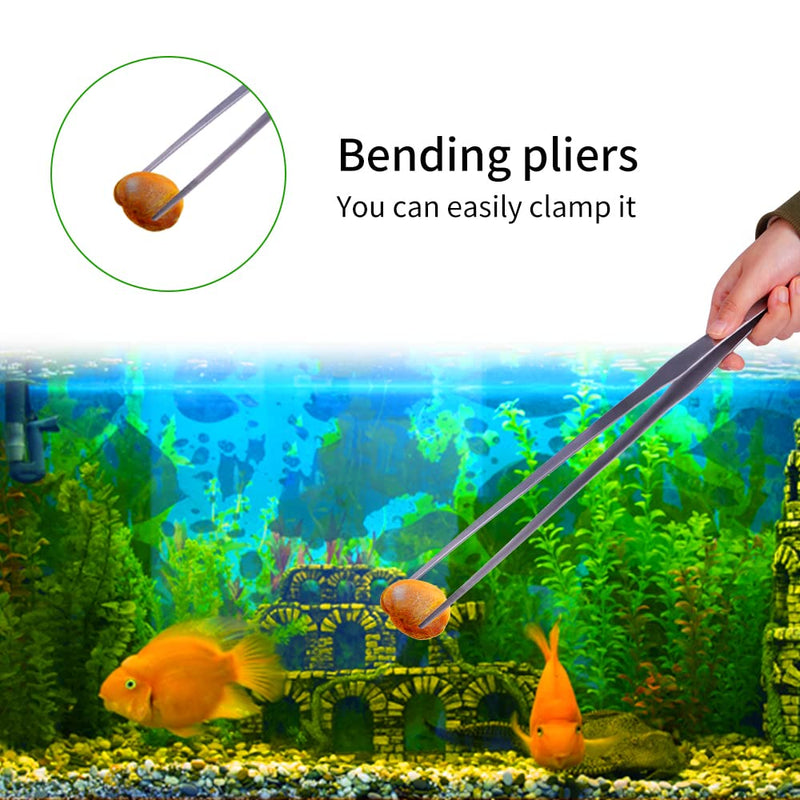 Firesteed Extra Long Handle Aquarium Tweezers Serving Tongs Feed clamp,2 Pack Stainless Steel Straight and Curved Tweezers Set for Fish Tank Plants Reptile Feeding Tongs（15 Inchs） - BeesActive Australia