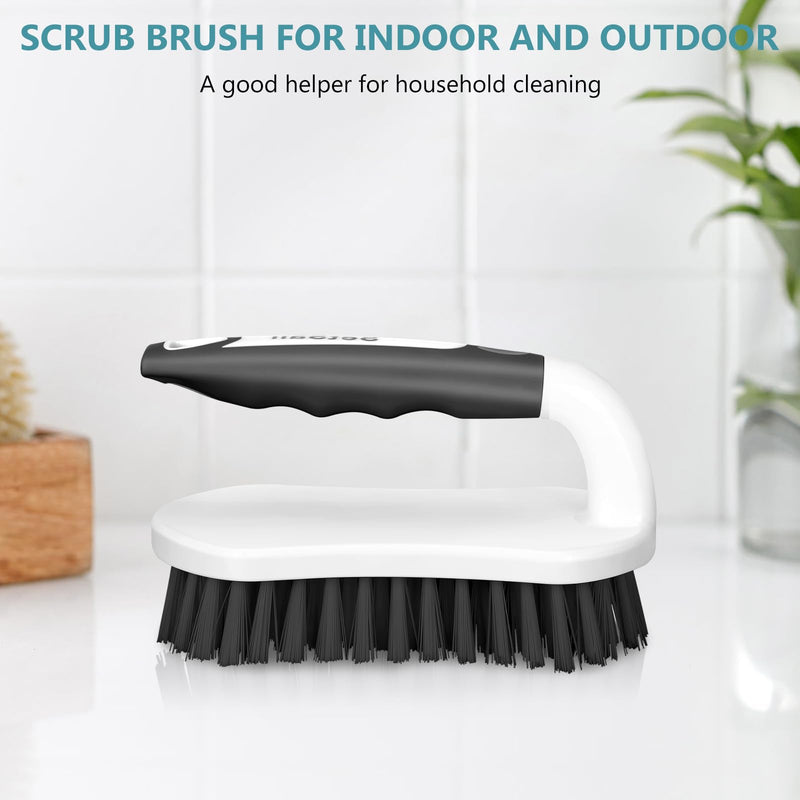 SetSail Scrub Brush, Heavy-Duty Scrub Brushes for Cleaning with Stiff Bristles Cleaning Brush for Shower, Bathroom, Carpet, Kitchen and Bathtub Scrubber - 2 Pack Black - BeesActive Australia