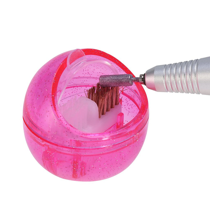 Nail Art Drill Bit Cleaning Brush Box Mini Nail Art Drill Head Dual Clean Brush Portable Cleaner Metal Brush & Plastic Brush Polishing Manicure Tool - BeesActive Australia