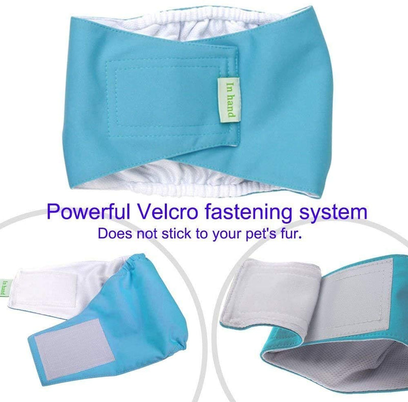 IN HAND Washable Male Dog Diapers(Pack of 3), Premium Reusable Belly Bands for Male Dogs, Durable Male Dog Belly Wrap, Comfy Doggie Diapers S(13"-17") Popular Color - BeesActive Australia