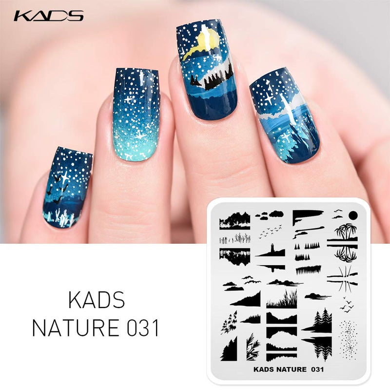 KADS Nail Stamping Plate Nature Template Image Design Plates for Nail Art Decoration and DIY Nail Art (NA031) NA031 - BeesActive Australia