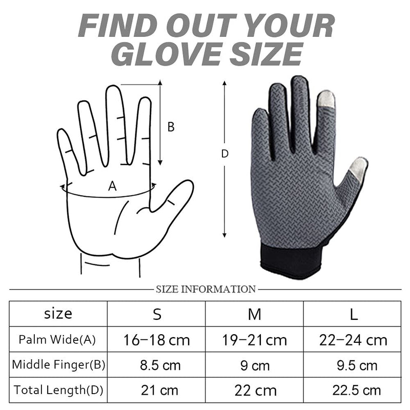 FUDOSAN Cycling Gloves Touchscreen Ultimate Frisbee Gloves Non-Slip Flexible Thin Workout Gloves Grey Small - BeesActive Australia