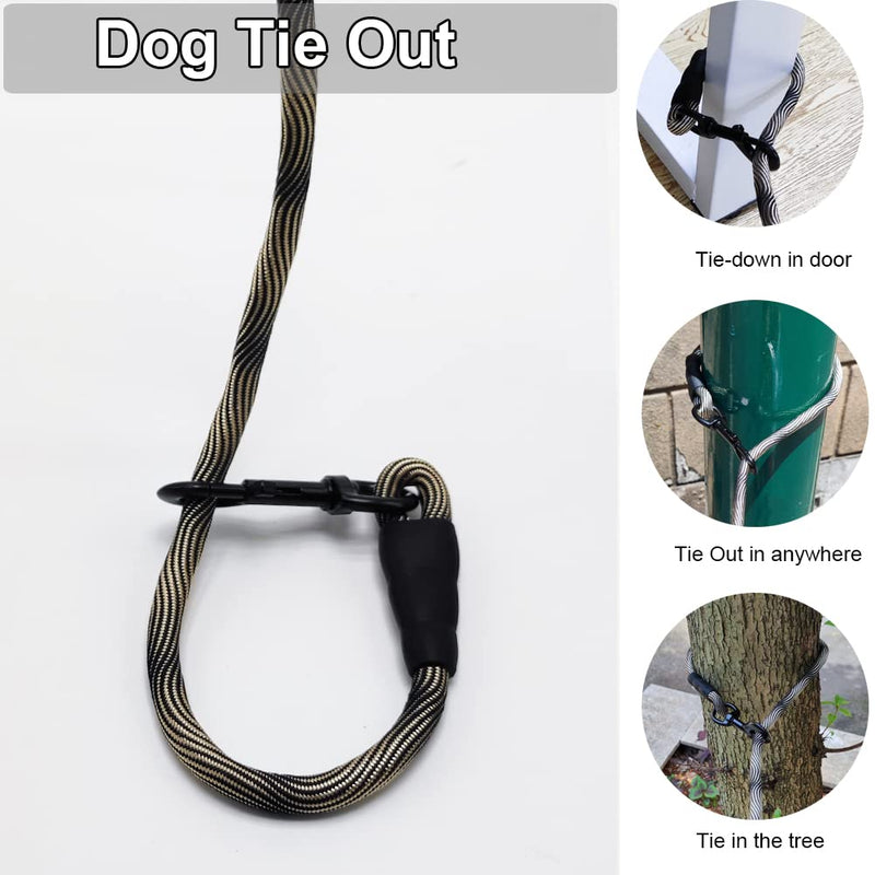 BTINESFUL 20FT Dog Tie-Out Rope + Bungee Dog Leash Extension (Black) - BeesActive Australia