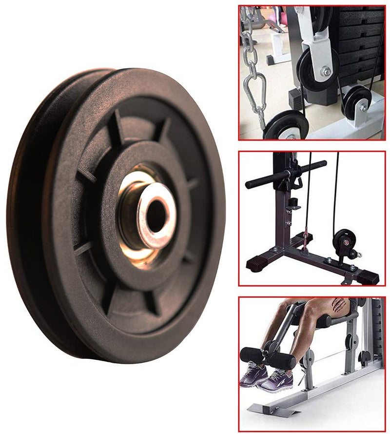 LFJ 90mm/3.5" Nylon Bearing Pulley Wheel Replace for Gym Equipment Part Cable Merchine 2 PCS - BeesActive Australia