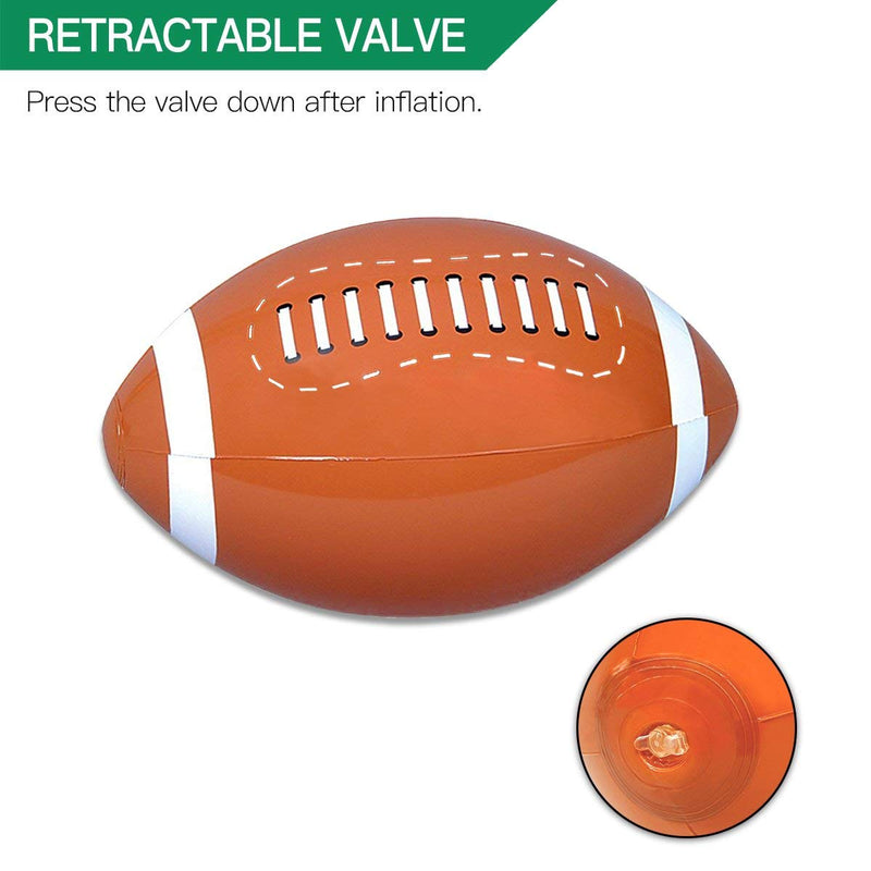 [AUSTRALIA] - Novelty Place Giant Inflatable Football Set for Kids & Adults, 16 Inches (Pack of 12) 