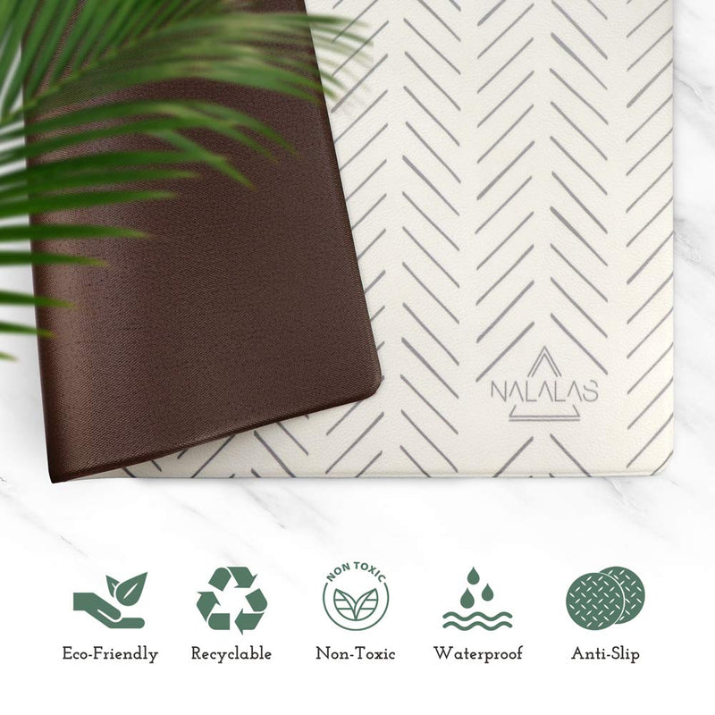 NALALAS Bohemian Large Waterproof Dog Mat - Food & Water Pet Food Mat, Cat Food Mat, Dog Food Mat for Floors - Waterproof Nonslip Eco-Friendly Pet Dog Placemats - Food & Water Dog Bowl Mats 16.5"x28" Mud Cloth - BeesActive Australia