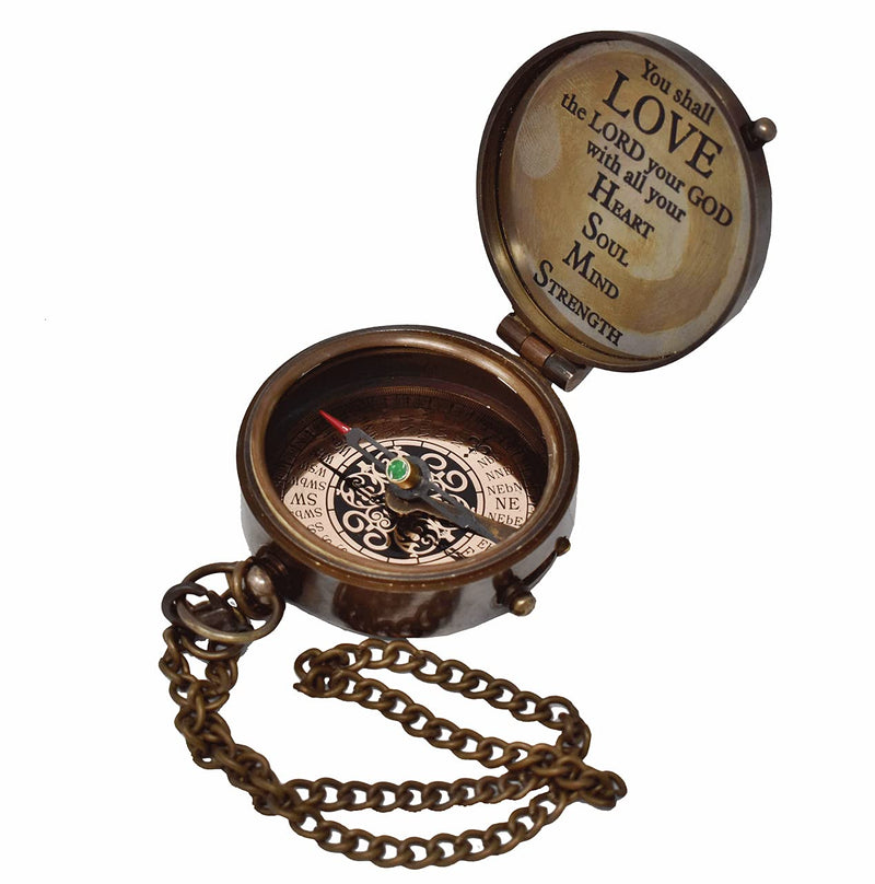 A S Handicrafts Engraved Compass Gifts for him Brass Made Personalized Navigation Direction Compass for Husband, Son, Daughter, Survival Hiking with Stamped Leather Case Jeremiah 29:11 - BeesActive Australia