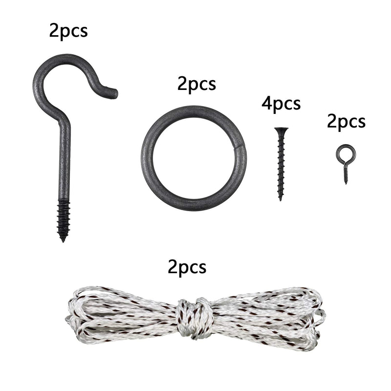 WHQXFDZ 2 Set Hook and Ring Swing Game Hardware Set,Include Nylon String,Mounting Screws,Ring and Iron Hook for DIY Indoor or Outdoor Family Fun - BeesActive Australia