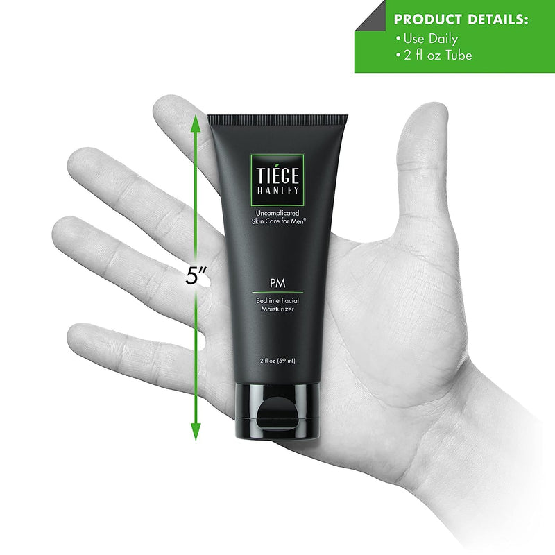 Tiege Hanley Nighttime Facial Moisturizer for Men (PM) | Restore, Replenish, and Repair Skin at Night | Diminishes wrinkles | For Dry or Sensitive Skin | Even skin tone and lasting hydration | 2 ounces | Uncomplicated Skin Care for Men - BeesActive Australia