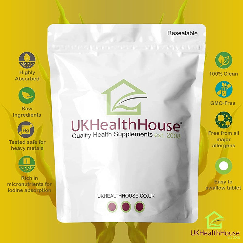 Sea Kelp Extract 650mg - Iodine 150mcg - 30 Tablets - Thyroid Health - Hair Growth - Skin - Immune Support - Slimming Pills - Vegan Supplements - BeesActive Australia