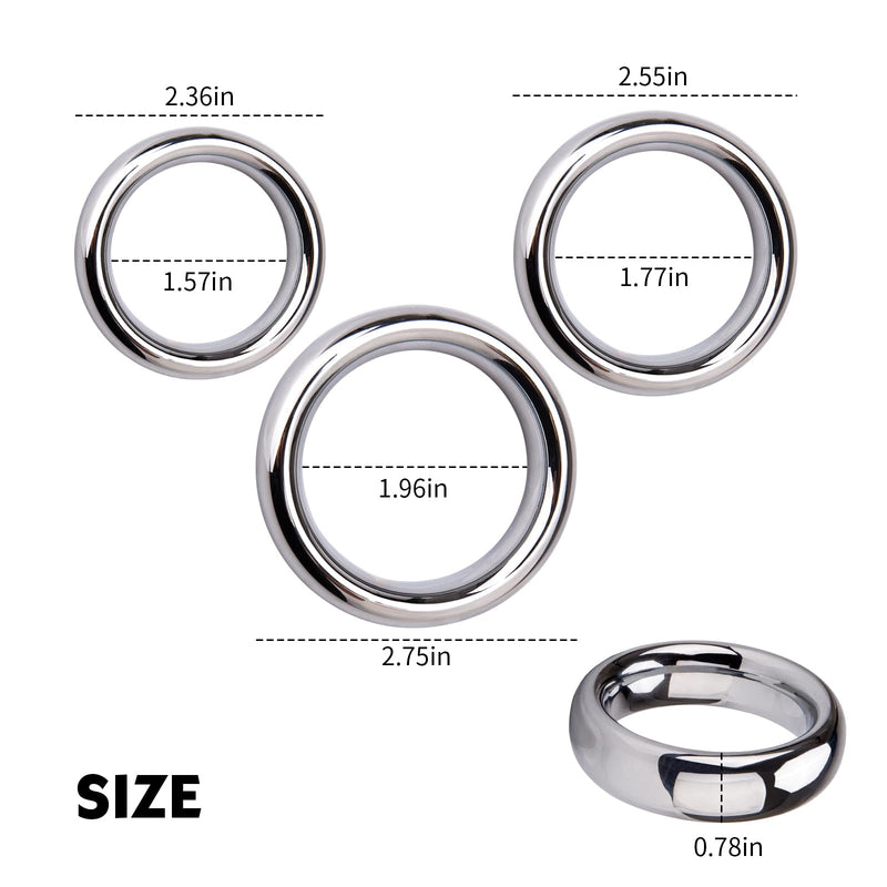 Stainless Steel Penis Ring for Men Cock Rings for Erection Enhancing Sex Toy Couples Delay Control Male Stimulator Pleasure Device(45mm) 45mm - BeesActive Australia