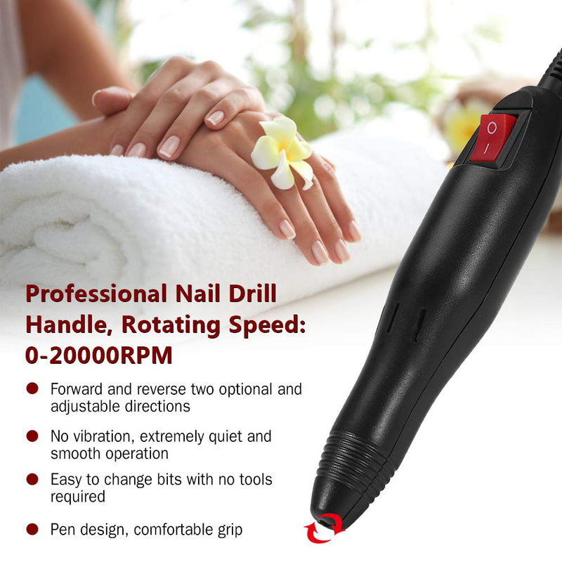 Professional 20000RPM Nail Drill Tool Handle, Manicure Nail Drill Replacement Handle Handpiece for Electric Nail Polishing Machine - BeesActive Australia