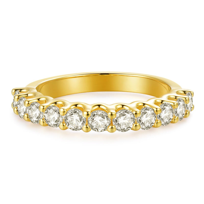 CGSRING 3mm Moissanite Wedding Band, Eternity Rings for Women, Womens Band Ring, Stackable Rings Gold 8.5 - BeesActive Australia