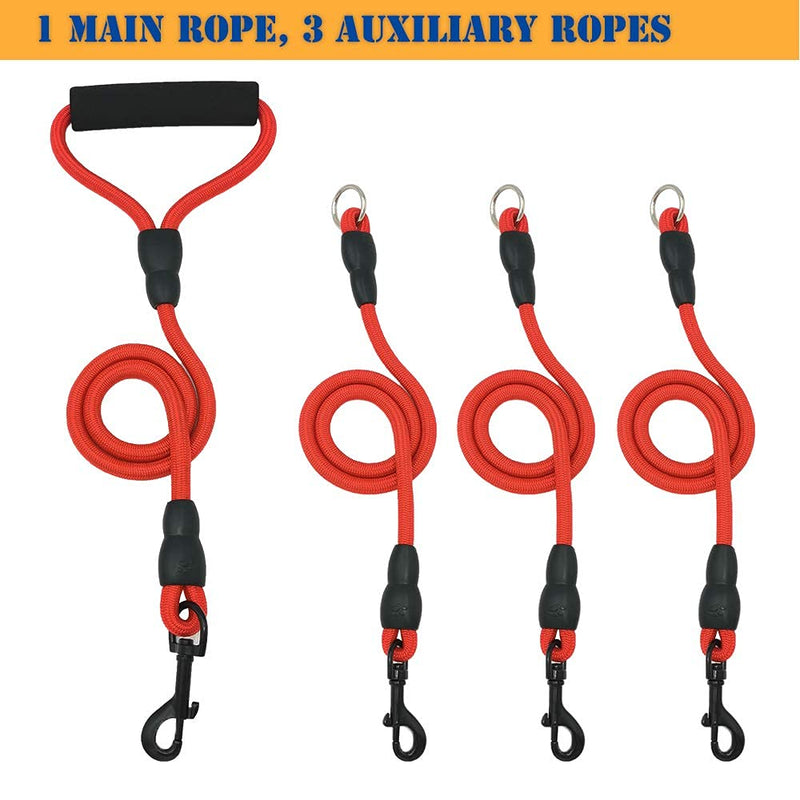 Heavy Duty 3 Dog Leash,3 Way Dog Leash No Tangle,Multiple Dog Leash Detachable 360° Swivel with Soft Padded Handle,for Walking and Training Two/Three Dog Leash blue L/30-130 ibs - BeesActive Australia
