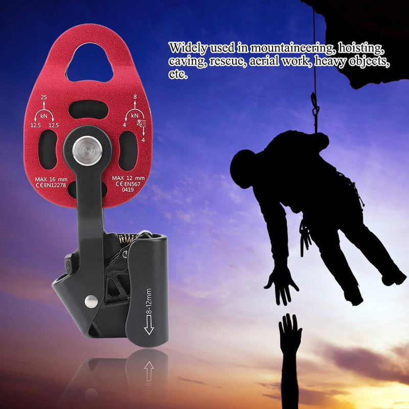 Keenso Rock Climbing Pulley, 7075 Aviation Aluminum Heavy Duty Climbing Pulley 4KN Single Swivel Rope Climbing Pulley for 8-12mm Rope - BeesActive Australia