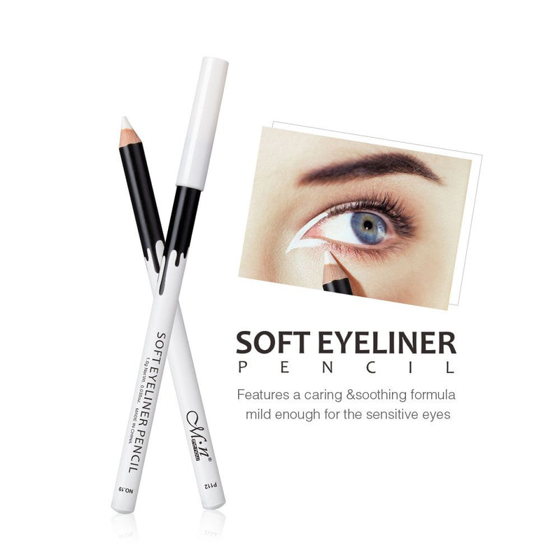 12 White Eyeliner Pen, Eyebrow Pen,Eye Shadow Pencil , Lip Line Pen, Eyelid Pad, Pencil Makeup Set Tool (12PCS) (white) - BeesActive Australia