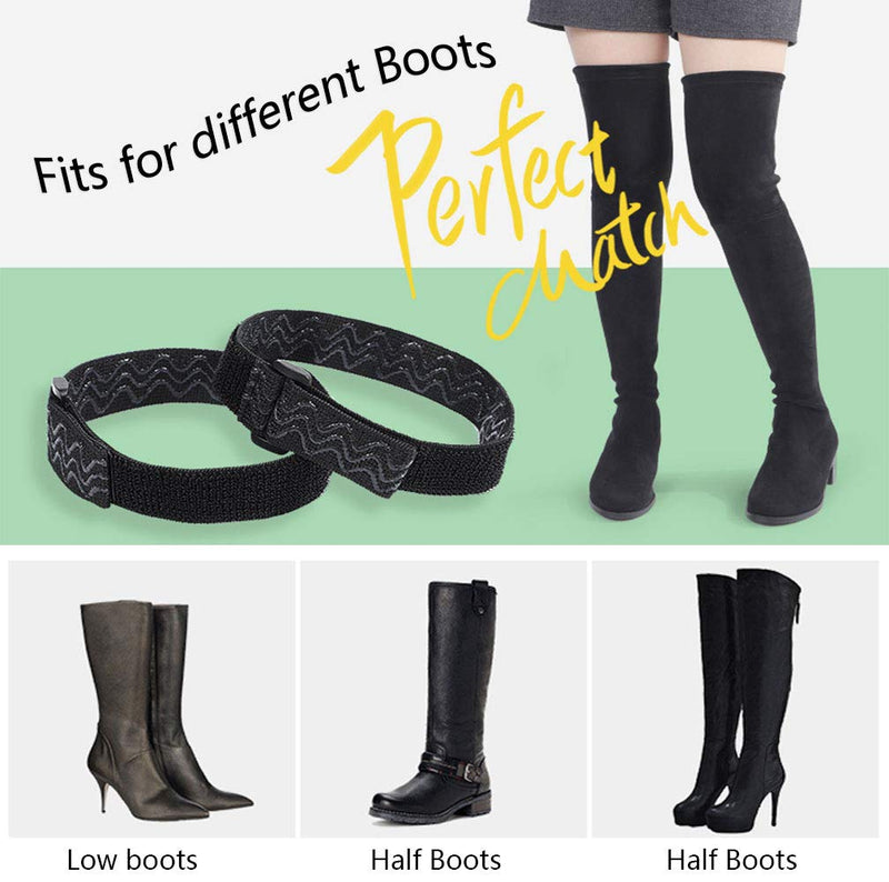 [AUSTRALIA] - KIKIGOAL 2 Pair Knee Boots Straps with 20 pcs Velcro Elastic Adjustable Boots Straps, Comfortable and Easy to Use Keeping Boots no Fall Off (2 Pair) 