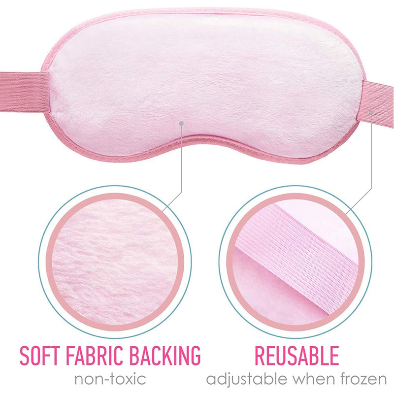 TEEROVA Cooling Eye Mask with Gel Bead - Reusable Gel Eye Mask for Dark Circles, Puffy Eyes, Dry Eyes, Headaches, Migraines, Sinus (Pink) - BeesActive Australia