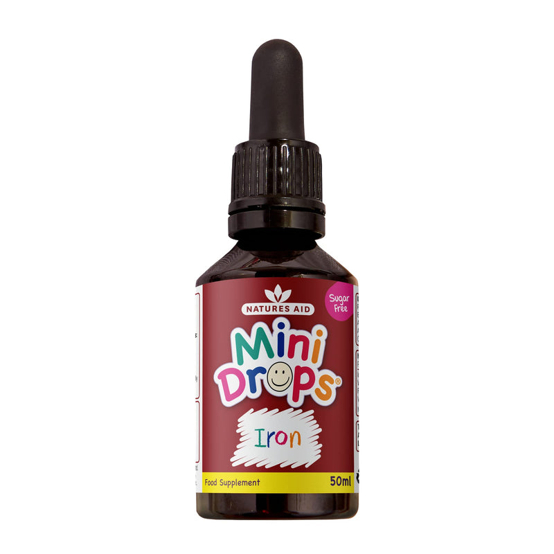 Natures Aid Iron Mini Drops for Infants and Children, Cognitive Development, Sugar Free, 50 ml Single - BeesActive Australia