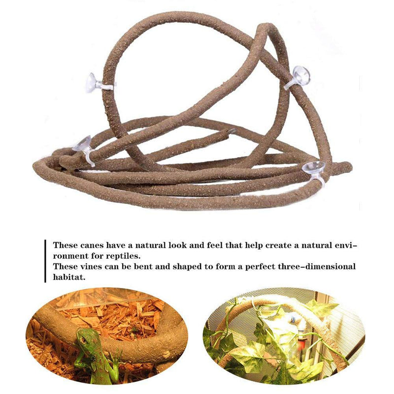 Bearded Dragon Hammock Lizard Lounger Reptile Jungle Climber Vines with Suction Cups Flexible Leaves Climbing Branches Reptile Habitat Accessories for Chameleon Lizard Gecko Frog Iguana Snake - BeesActive Australia