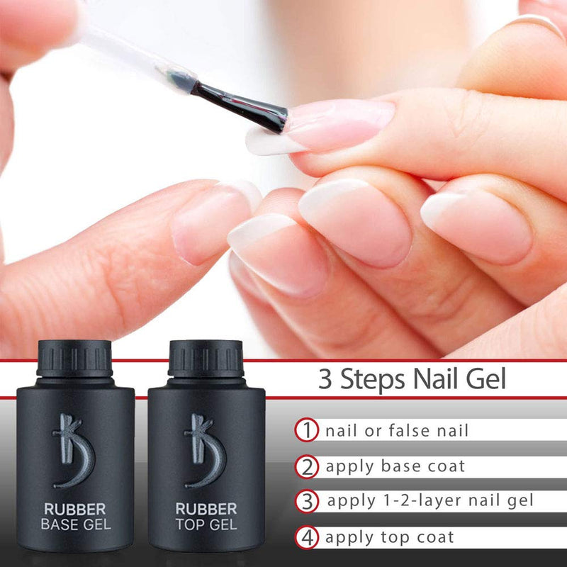 Professional Rubber Top & Base Gel Set By Kodi | 35ml 1.18 oz | Soak Off, Polish Fingernails Coat Kit | For Long Lasting Nails Layer | Easy To Use, Non-Toxic & Scentless | Cure Under LED Or UV Lamp - BeesActive Australia