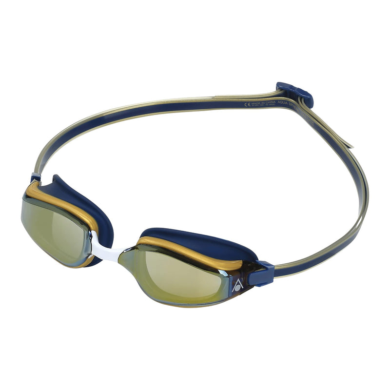 Aqua Sphere Fastlane Adult Swim Goggle Navy Blue/Gold Gold - BeesActive Australia