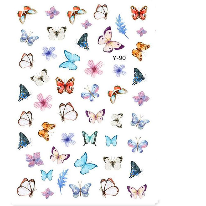 Butterfly Nail Art Decal Flower Nail Art Decor Sticker Water Transfer DIY Nail Art Sticker Manicure Tools New Design Decoration - BeesActive Australia