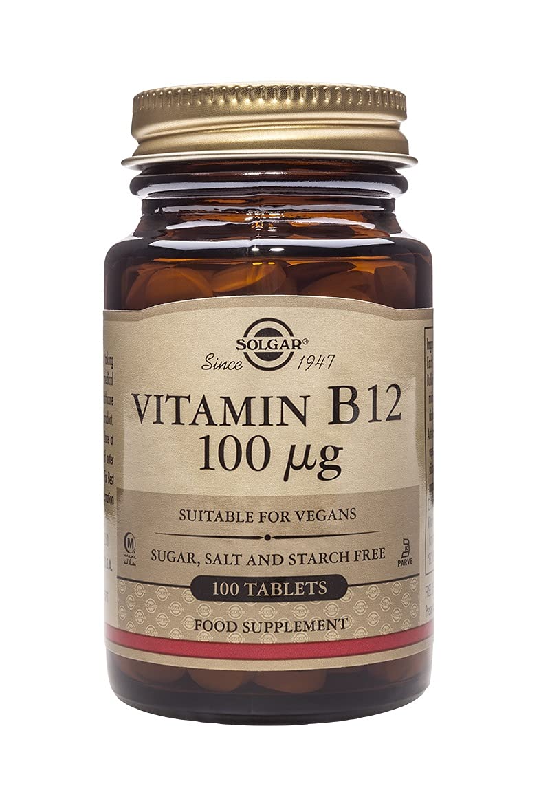 Solgar Vitamin 100 �g B12 Tablets - Pack of 100 - Easy to take form - For healthy nervous system, heart and mind - Red Blood Cell Formation - Vegan - BeesActive Australia
