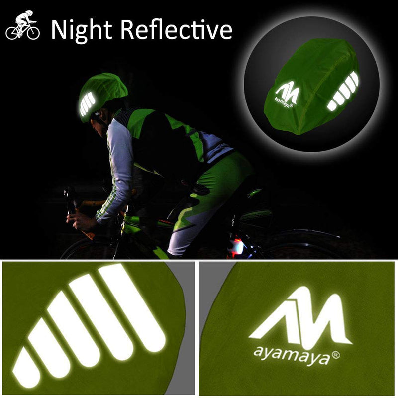 ayamaya Bike Helmet Cover with Reflective Strip, High Visibility Waterproof Cycling Bicycle Helmet Rain Cover Windproof Dustproof Breathable Road Bicycle Helmet Water Cover Ride Gear - BeesActive Australia