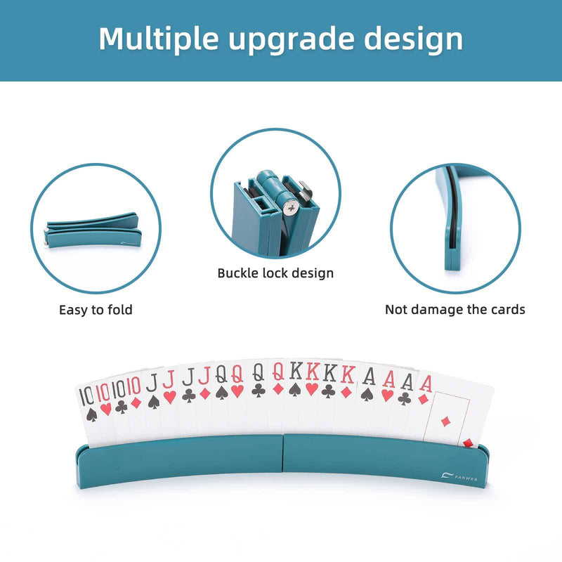 Card Holders for Playing Cards, Hands-Free Curved Foldable Plastic Playing Card Holder for Kids Seniors, 2 Pack, 13.38Inches Long - BeesActive Australia