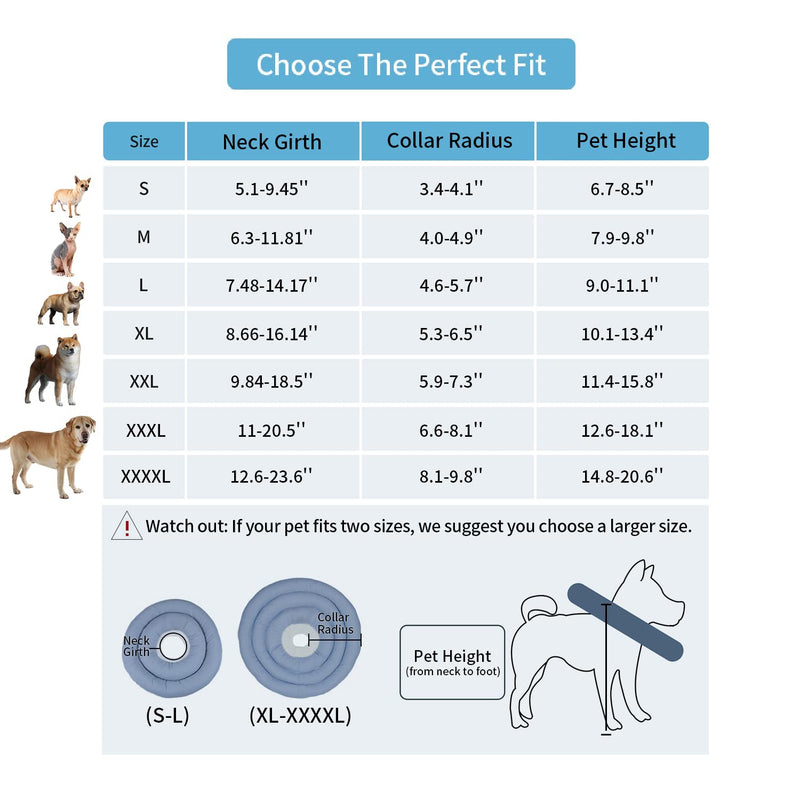 GAGABODY Dog Cone,Soft Dog Donut Collar for Small Dogs,Medium Dogs,Large Dogs and Cats,Dog Cone Alternative After Surgery, Comfy Dog Recovery Collar, Adjustable Neck Girth and Waterproof. L - BeesActive Australia