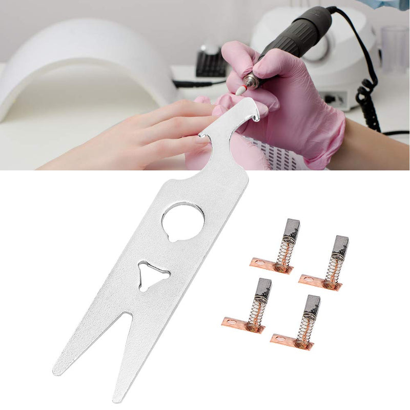 2 Pairs Nail Drill Carbon Brush, Nail Drill Machine Wrench, Alloy Durable Nail Drill Handpiece Accessory, Manicure Polishing Machine Replacement Part - BeesActive Australia
