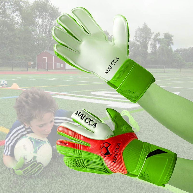Wrzbest Youth Kids Goalkeeper Gloves Professional Goalie Gloves,Soccer Football Goalkeeper Gloves with Strong Grip and Finger Spines Protection for The Toughest Saves and Prevent Injuries Green 7 - BeesActive Australia
