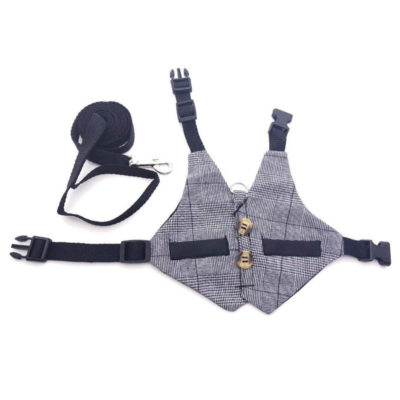 Wontee Rabbit Vest Harness and Leash Set Adjustable Formal Suit Style for Bunny Kitten Small Animal Walking Medium - BeesActive Australia