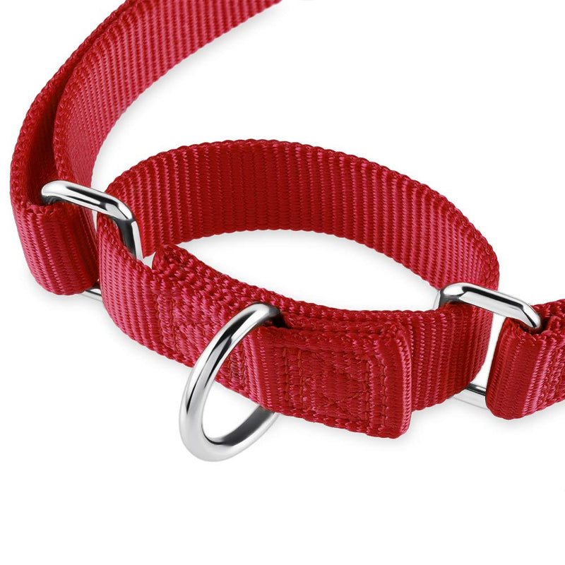 Hyhug Pets Premium Upgraded Heavy Duty Nylon Anti-Escape Martingale Collar for Boy and Girl Dogs Comfy and Safe - Professional Training, Daily Use Walking. Large Red - BeesActive Australia