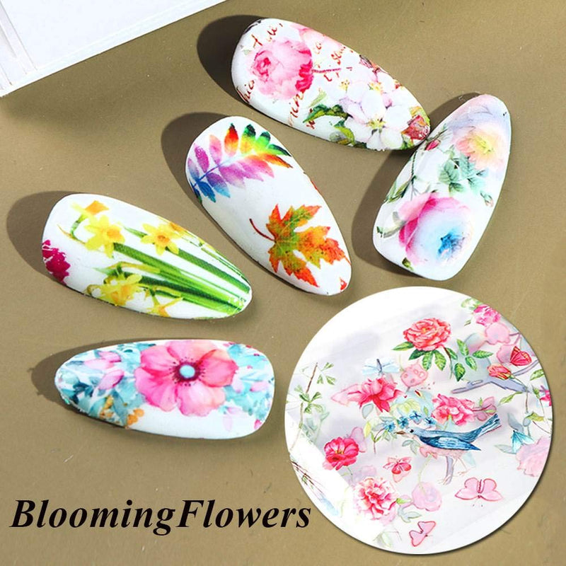 Fall Nail Foil Nail Art Stickers Decals Fall Nail Stickers Nail Accessories Decorations Nail Supplies Nail for Women Girls Thanksgiving Nail Foils Fall Autumn Maple Leaf and Flowers 10Pcs - BeesActive Australia