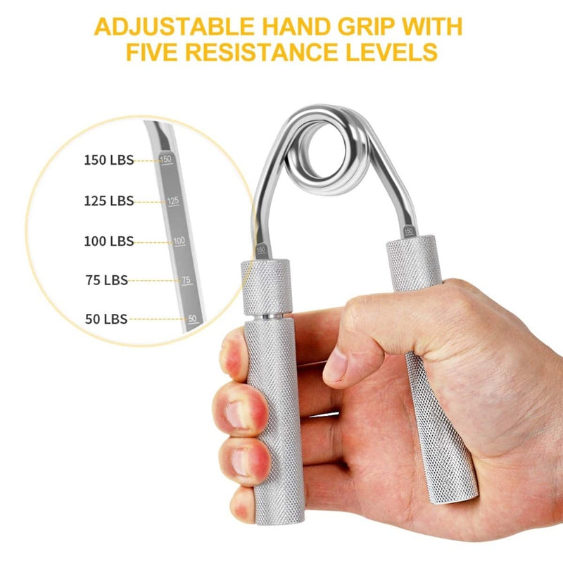 Hand Grip Strengthener, Adjustable Resistance 50-150 LB Metal Grip Strength Trainer, Hand Grip Finger Strengthener, Wrist and Forearm Hand Exerciser - BeesActive Australia