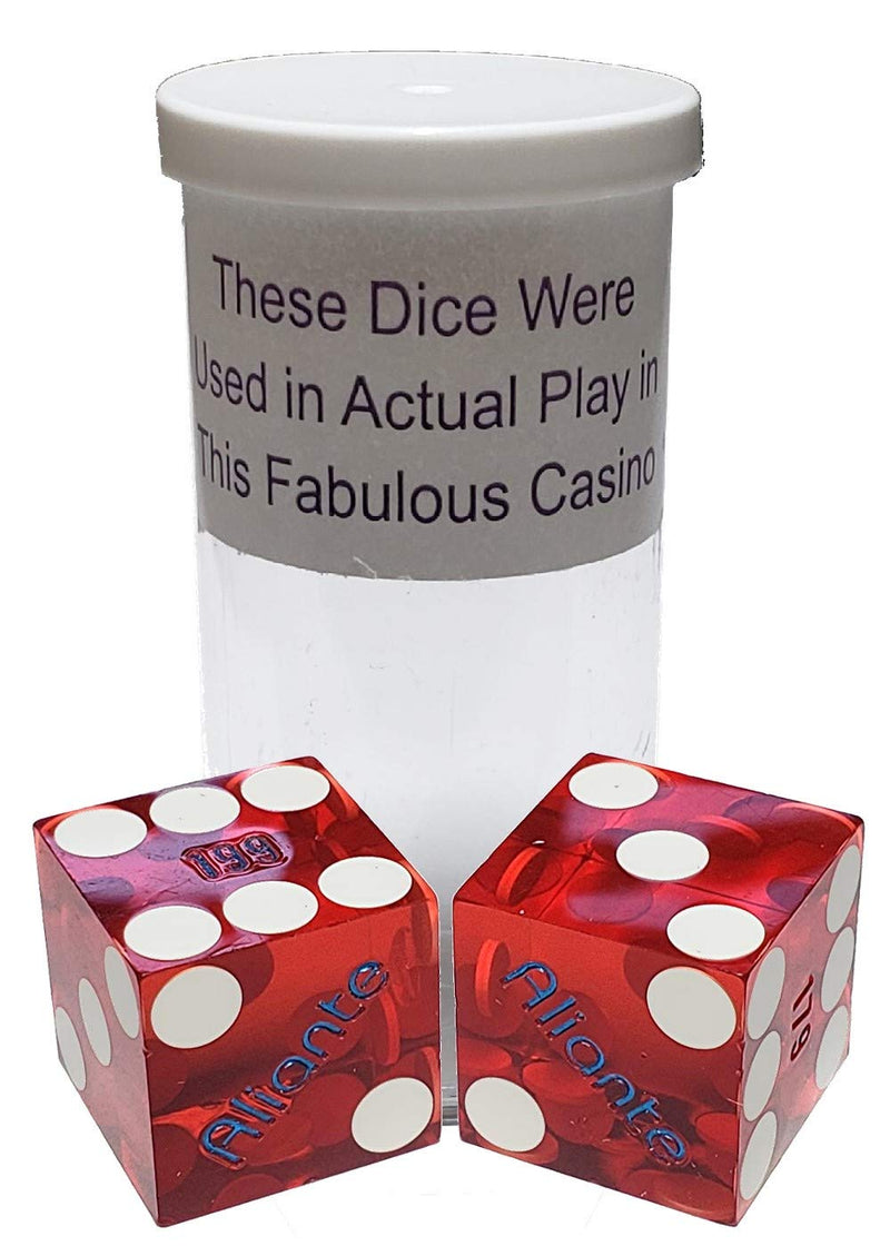 Cyber-Deals 19mm Craps Dice Pair Matching Serial Numbers - Authentic Las Vegas Casino Table-Played Dice - BeesActive Australia