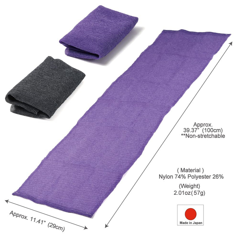 Extra Rough, Exfoliating Washcloth [Made in Japan] Exfoliating Towel Special Texture Makes Fluffy Foam Lather, Back Scrubber, Dead Skin Cell Remover [Loofah for Women and Men] (2pcs Set) 2pcs Set(black, Purple) - BeesActive Australia