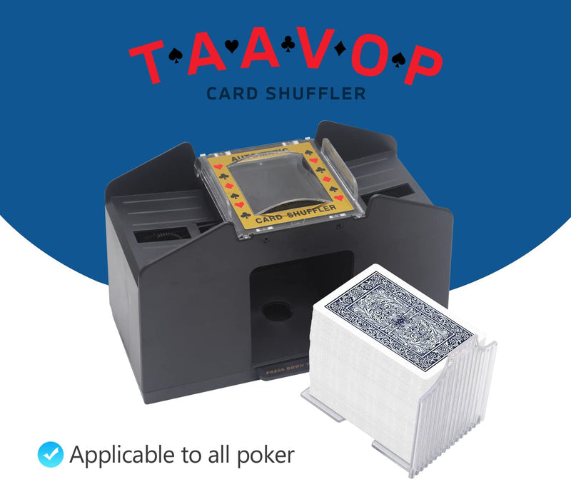 TAAVOP Card Shuffler 2-4 Deck Automatic, Battery-Operated Electric Card Shuffler Machine for UNO/Poker/Playing Card - BeesActive Australia