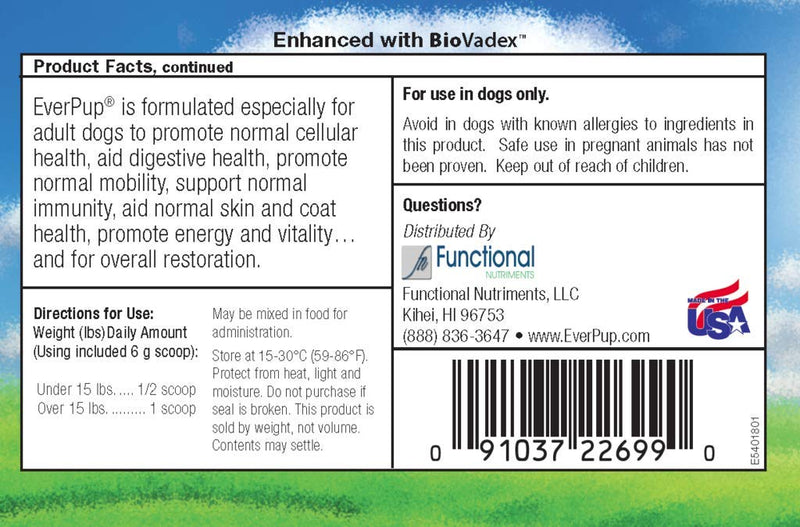 EverPup Multivitamin Dog Supplement - Glucosomine & Apoptogens for Hip & Joint Health + Probiotics & Prebiotics with Enzymes for Digestion 2 Pack - BeesActive Australia