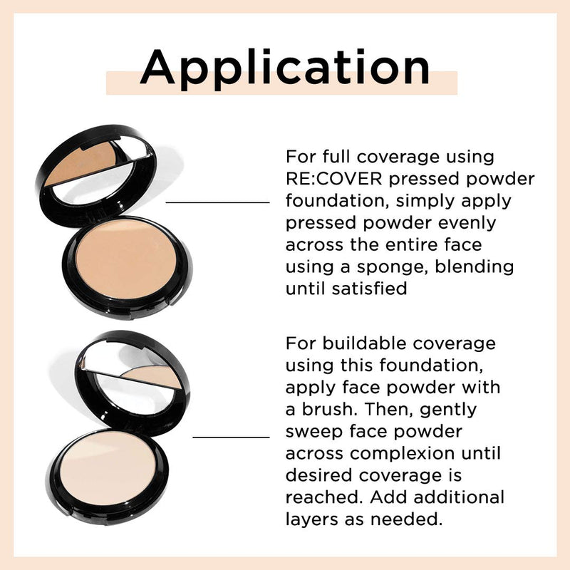 HALEYS RE:COVER Pressed Powder (2.25) Vegan, Cruelty-Free Powder Foundation Makeup - Control Oil & Shine and Even Skin Tone with Buildable to Full Coverage for a Flawless Matte Finish 2.25 - BeesActive Australia