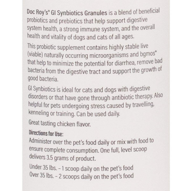 Revival Animal Health Doc Roy's GI Synbiotics - Probiotic & Prebiotic Supplement for Dogs and Cats - 454 gm Granules - BeesActive Australia